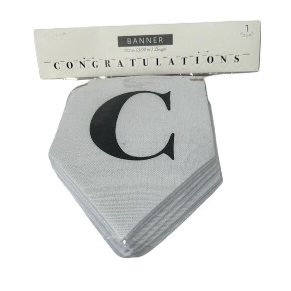 Horizon Other - Horizon Banner Congratulations 122 inches White Black Classic Special Occasion